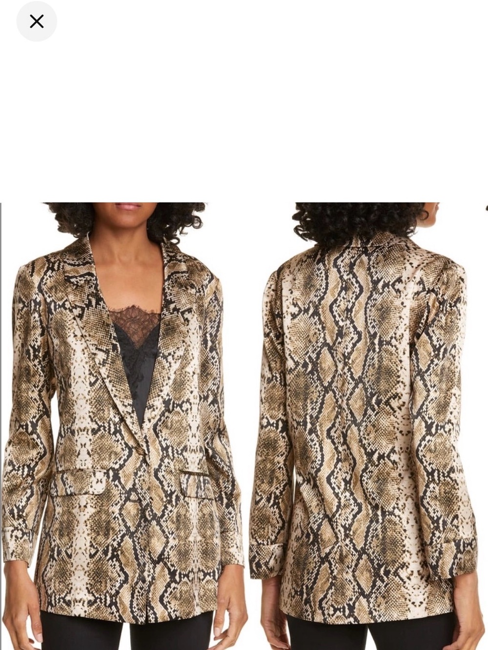 Cami NYC Owen Snake Print Blazer, pure silk